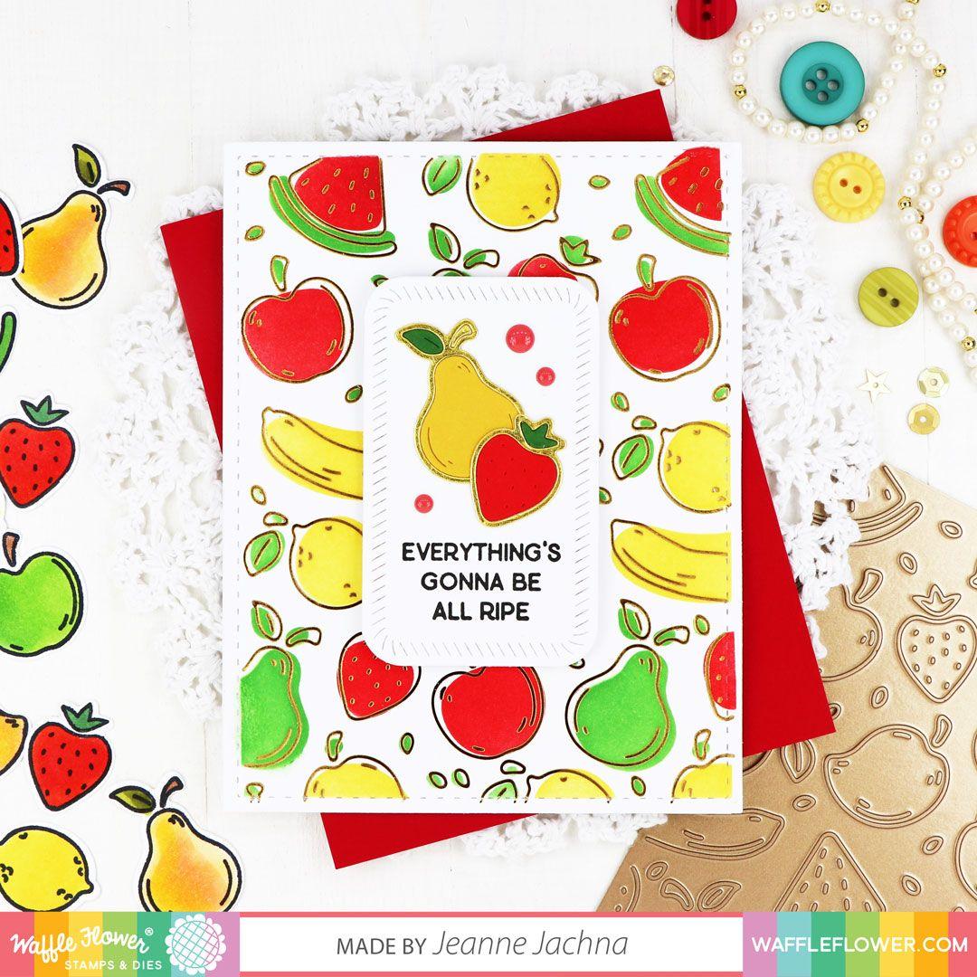 Waffle Flower Fruity Background Hot Foil Plate 421454 all ripe
