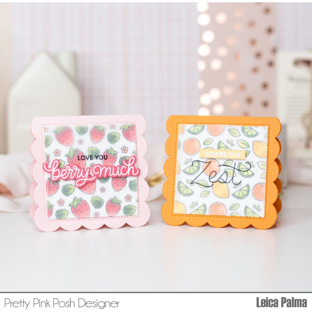 Pretty Pink Posh Mini Scallop Card Dies Love You