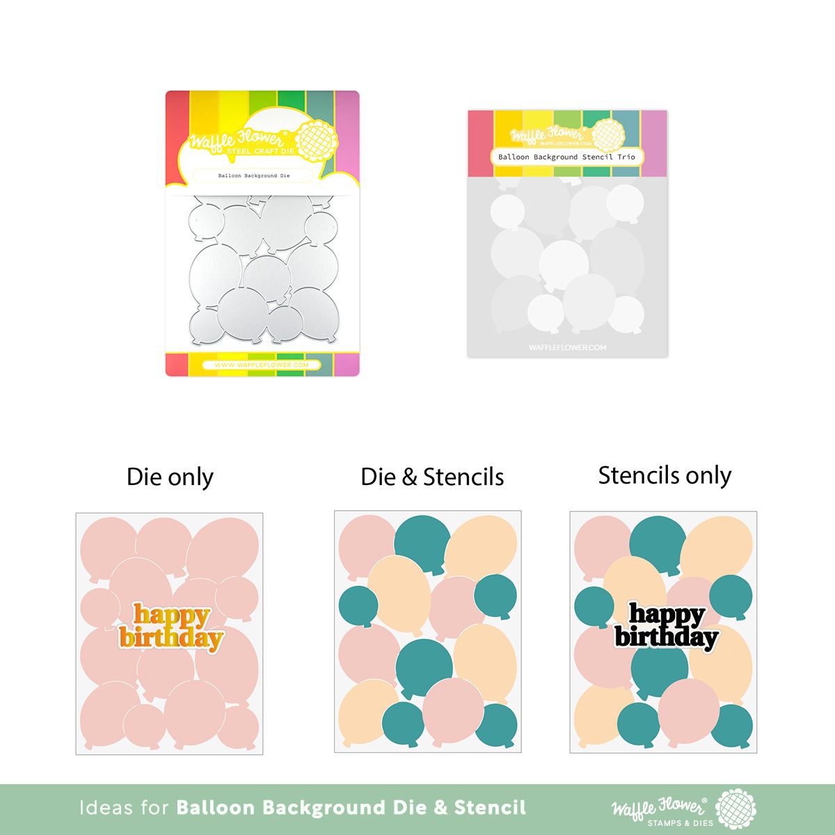 Waffle Flower Balloon Background Stencil Trio 421355 examples