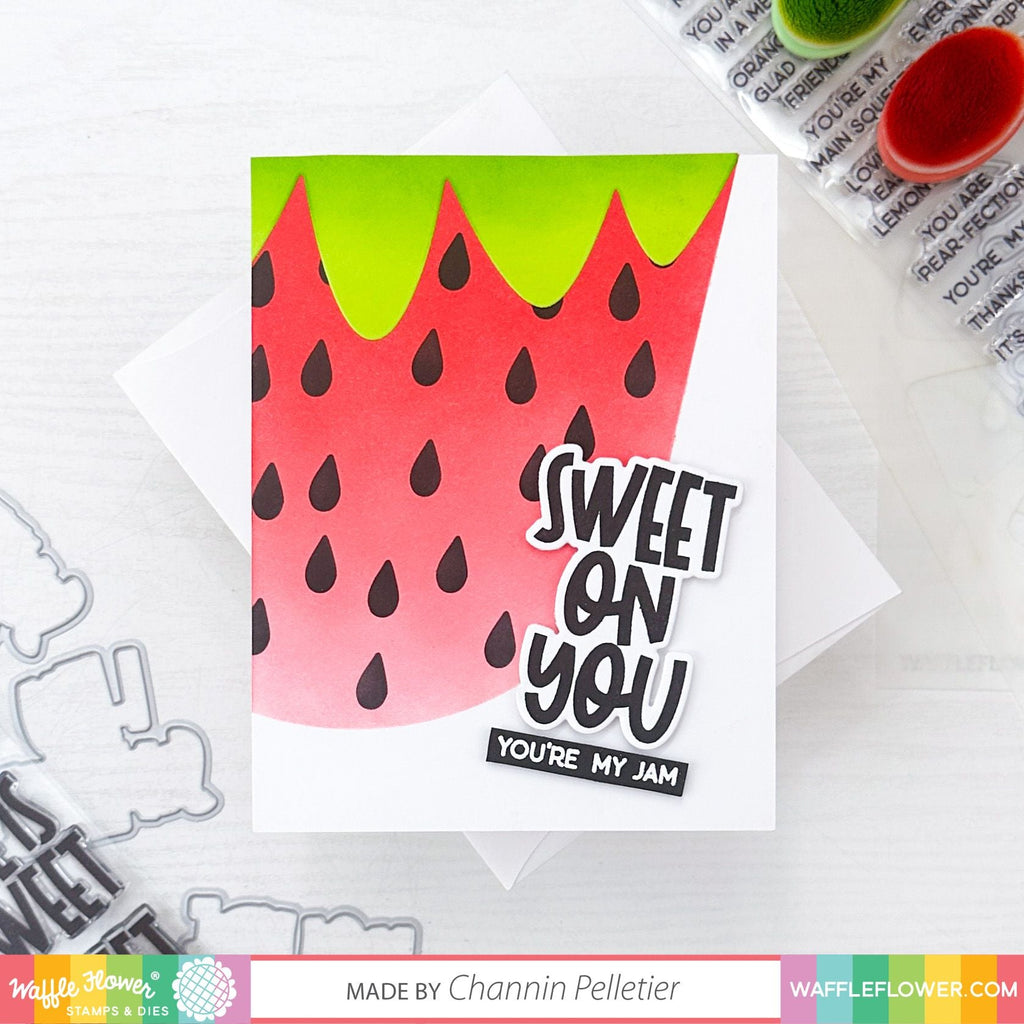 Waffle Flower Fruit Sentiments Matching Dies 421492 sweet on you