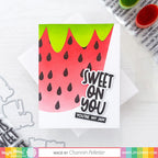 Waffle Flower Fruit Sentiments Clear Stamp and Die Set WFC1491 sweet on you