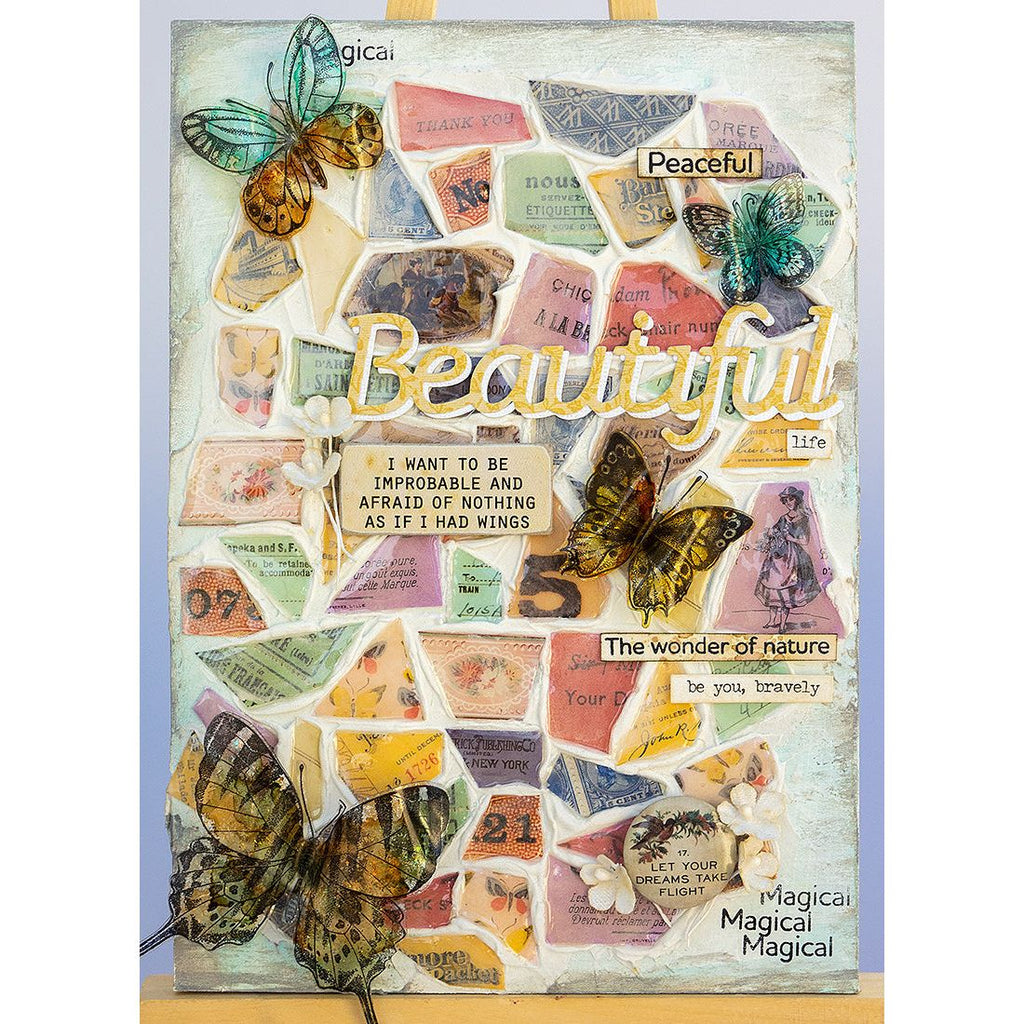 Tim Holtz Flip Top Distress Paint Hickory Smoke Ranger TDF50223 Paper Mosaic Project | color-code:ALT03