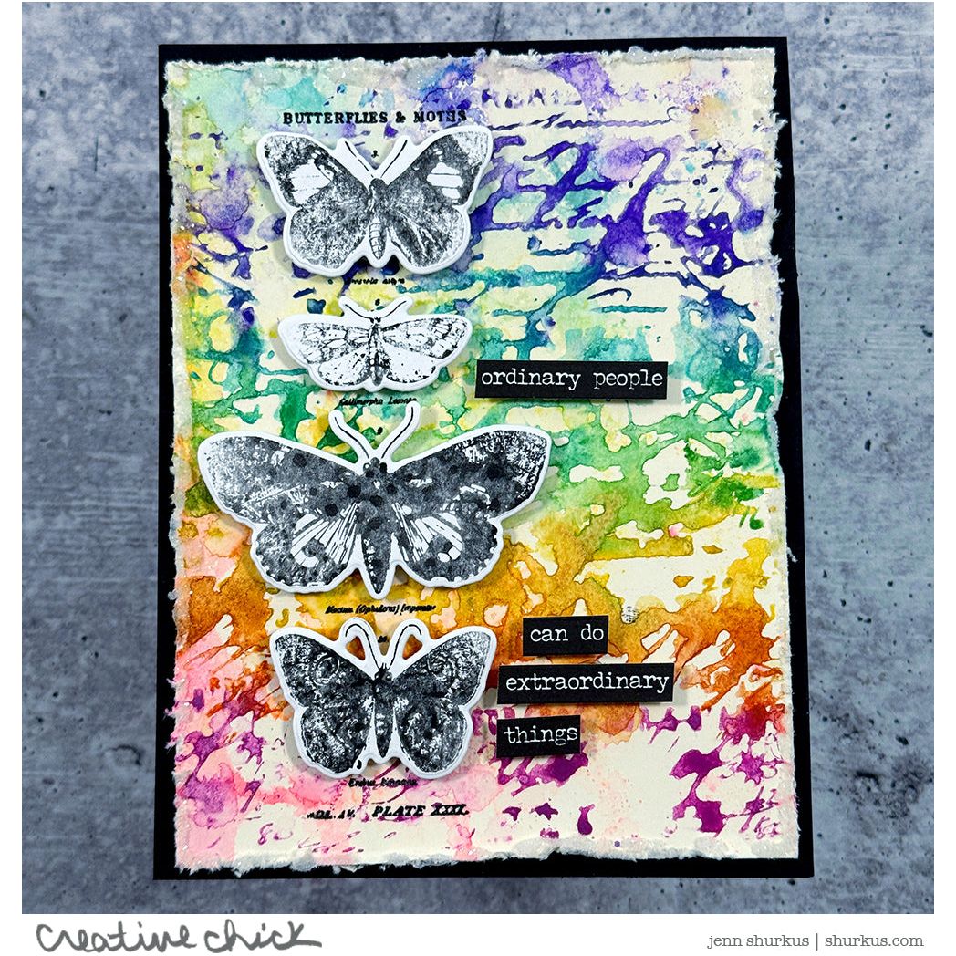 Tim Holtz Papillon Stamps with Simon Says Stamp Dies Bundle setpp25 Butterfly Card | color-code:ALT06