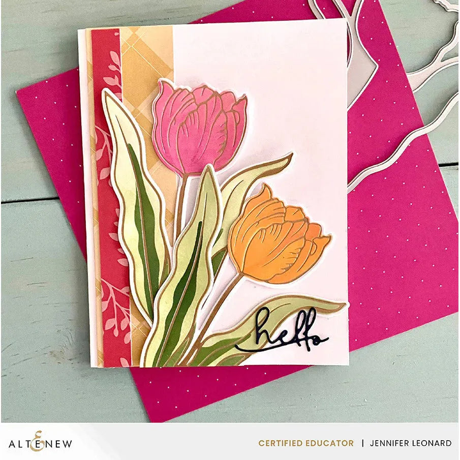 Altenew Spark Joy Blushing Tulip Add-On Die pretty tulips