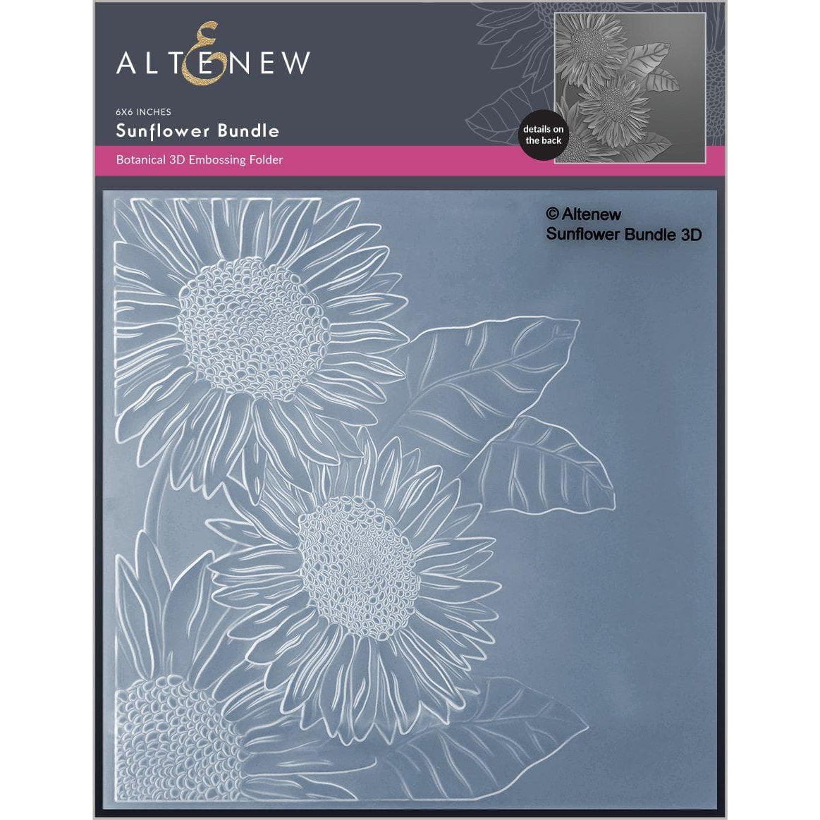 Altenew SUNFLOWER BUNDLE 3D Embossing Folder ALT6531