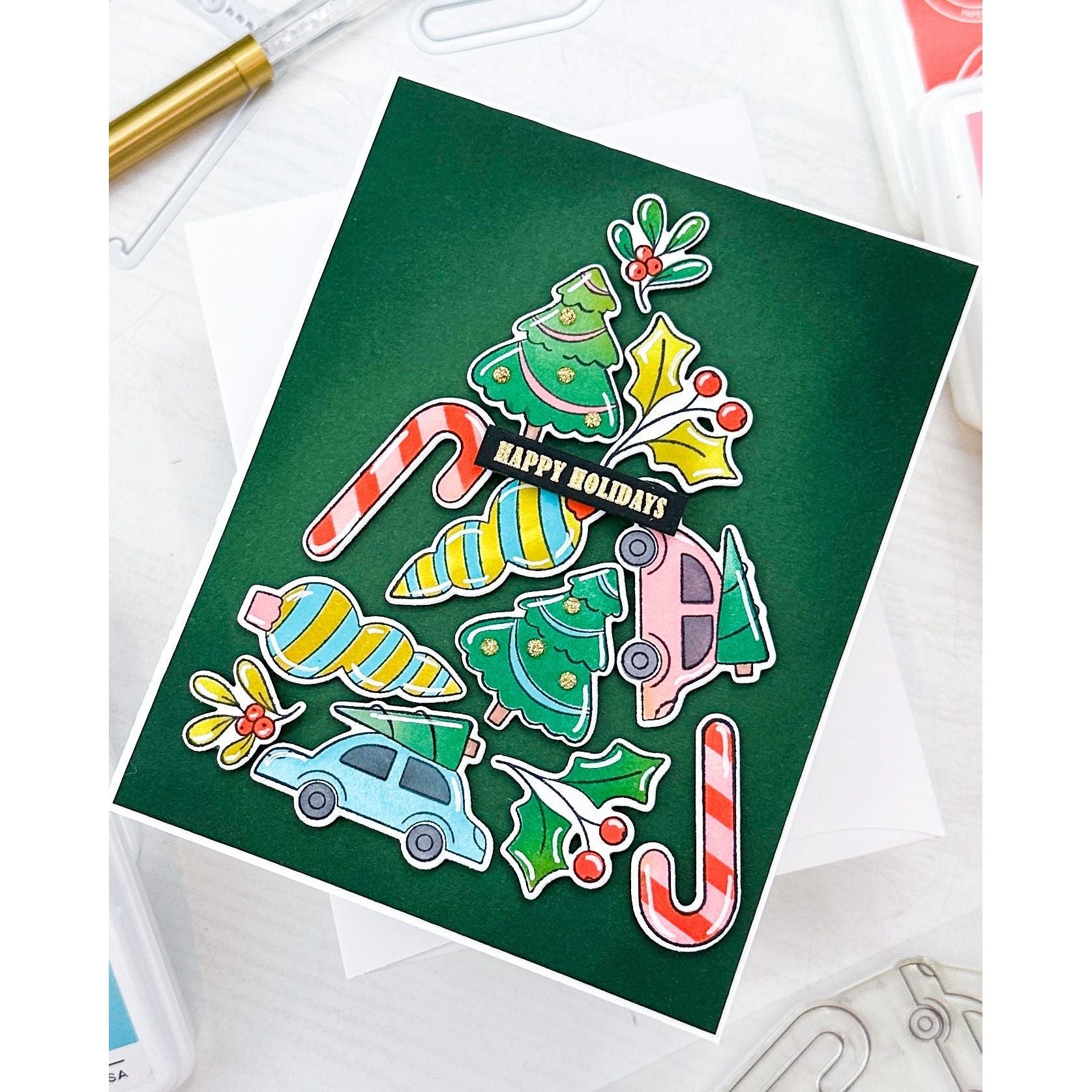 PinkFresh Studio Waterfall Dye Ink Pad pfdi062 tree | color-code:ALT03