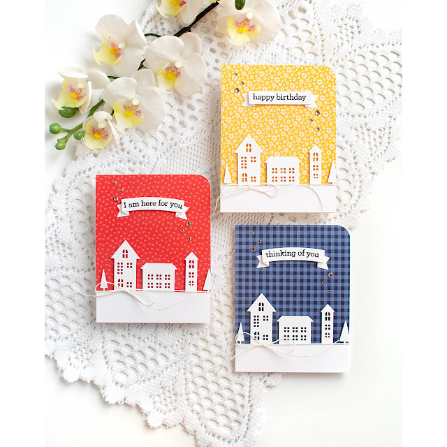 Simon Says Stamp SMALL FOLDED BANNERS Wafer Dies S137 Card Set | color-code:ALT01