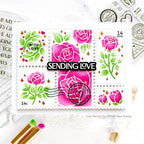 Waffle Flower Postage Collage Rose Stencils 421598 sending love | color-code:ALT01