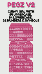 PEGZ V2 Curvy Girl Font Connectable Alphabet Stamps cu-v263810 Video
