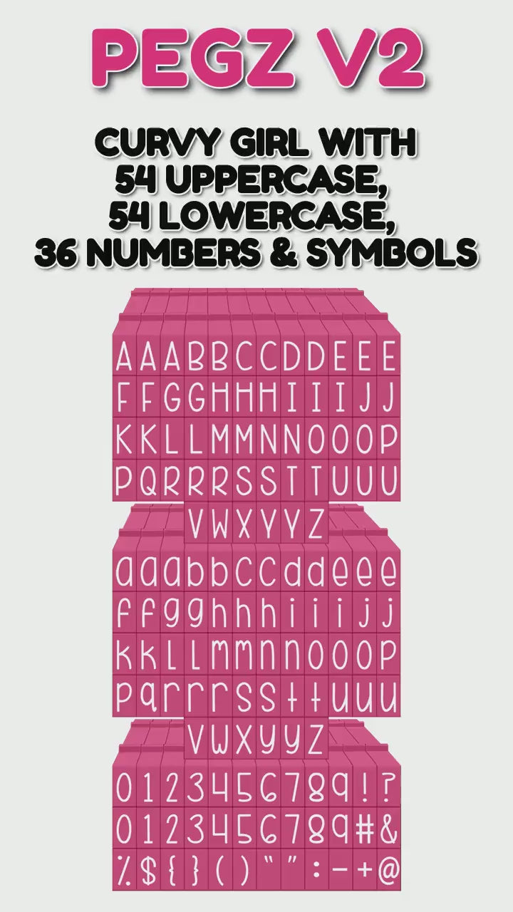 PEGZ V2 Curvy Girl Font Connectable Alphabet Stamps cu-v263810 Video