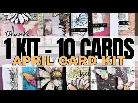PREORDER Simon Says Stamps Dies and Stencils A Little Artsy set1214la 1 kit - 10 cards | SSS April card kit Vicky P
