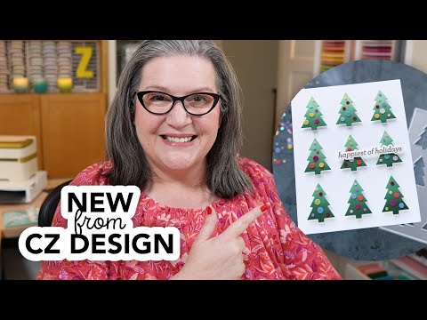PREORDER CZ Design Stamps and Dies Tree Plate Greetings set1103tp And Everything Nice