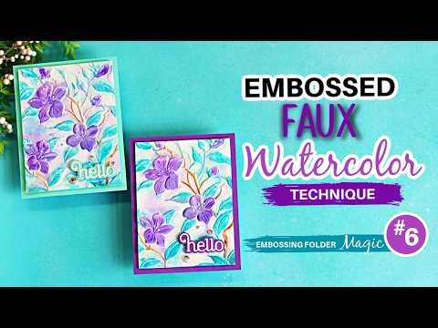Simon Says Stamp Embossing Folder Peony Trio sf605 Shine On Embossing Folder Magic #6 | Faux Watercolor Technique Sandi MacIver