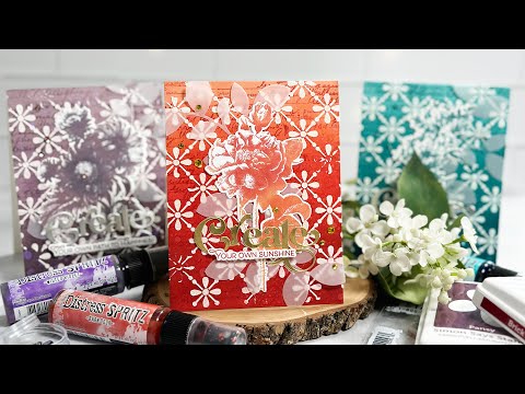 Tim Holtz Wilted Violet Distress Spritz tdu86574 Elegant Monochromatic Cards Video