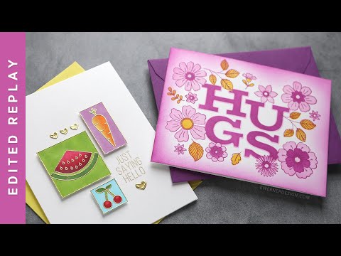 Simon Says Stamps and Dies Summer Fruit Tiles set796sf Sunny Vibes Kristina Werner Embossed Blocks