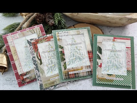 Tim Holtz Distress Frozen Fog Mica Stain Ranger Christmas Shaker Cards Video