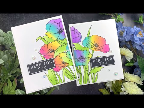 Simon Says Stamp Set of 4 Stencils Poppy Field ssst221690c