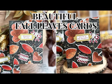 Simon Says Stamps Dies and Stencil Two-Step Simple Leaves set883ts Thankful Cards | Nichol Spohr Tutorial