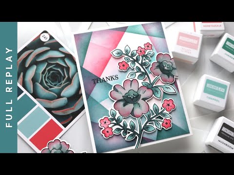 Pinkfresh Studio Overlapping Geometrics Stencil Set 242524 Geometric Floral Card Video