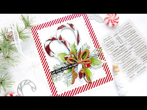 Honey Bee Lovely Layers Candy Cane Dies hbds-llcand Festive Holiday Card Video