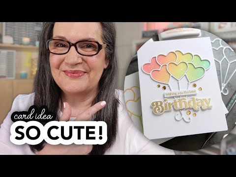 Simon Says Stamp Heart Balloon Bunch Wafer Die s847 Out Of This World *