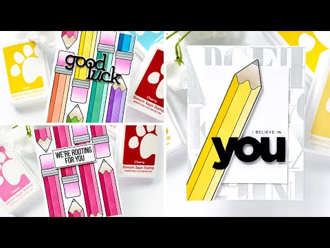 Simon Says Stamps and Dies Just Write set832jw Cheering for You Mindy Eggen Pencil Cards Tutorial