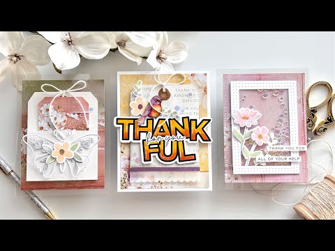 CZ Design Stamps and Dies Chunky Thankful Greetings set832ct