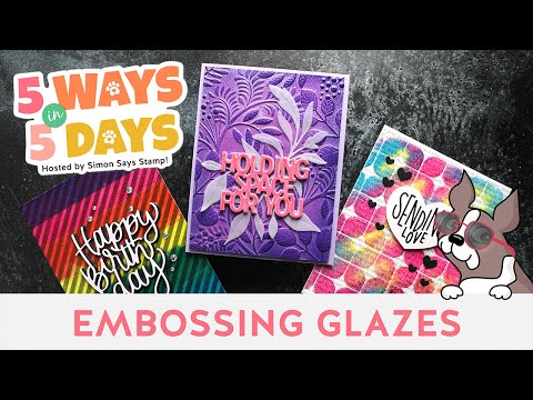 Tim Holtz Distress Embossing Glaze Mermaid Lagoon Ranger tde84075 5 Ways Embossing Glazes Video