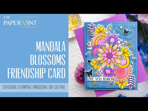 Simon Says Stamps and Dies Mandala Blossoms set964mb You Are My Favorite Keisha Charles Blue Hex Background Tutorial