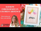 Simon Says Stamp More A2 Rectangles Wafer Dies 8007sd Moments in Time Rainbow Emboss Resist on Colored Cardstock | Easy WOW Technique Laura Bassen