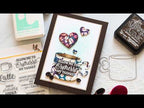 Simon Says Stamps and Dies Coffee Time set838ct Playing with Powder Watercolors and Stencils—a Coffee Card! Nina-Marie Trapani