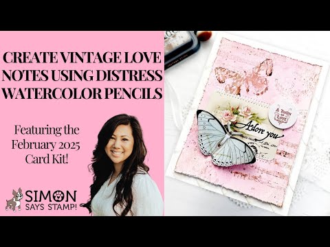 Simon Says Stamp Card Kit of the Month February 2025 Distressed Vintage Notes ck0225 *