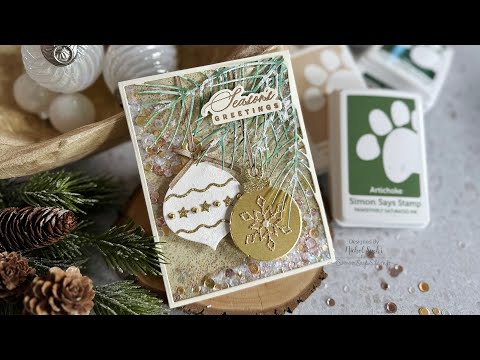Tim Holtz Distress Decayed Mica Stain Ranger Elegant Christmas Card Video