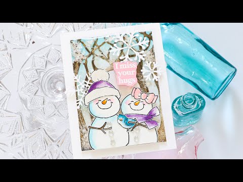 Tim Holtz Distress Mica Flakes Ranger tdr69140 Snowman Distress Watercolor Card Video