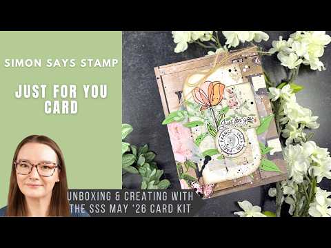 Simon Says Stamp Squoval Tags Wafer Dies 1432sd SSS May 2026 Card Kit Unboxing + Mixed Media Card! | Simon Says Stamp Amy Rysavy