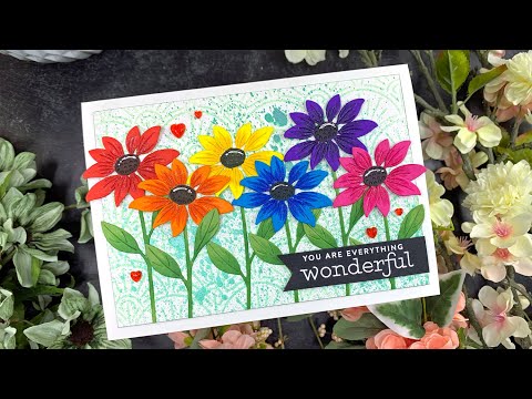Simon Says Stamp ETCHED LAYERED DAISY STEM Wafer Dies s710