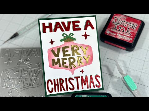 Tim Holtz Distress Ink Pad Pine Needles Ranger TIM21476 Very Merry Card Video