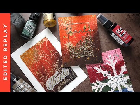 Tim Holtz Distress Spray Stain Tarnished Brass Ranger TSS42549 Seasonal Cards Video