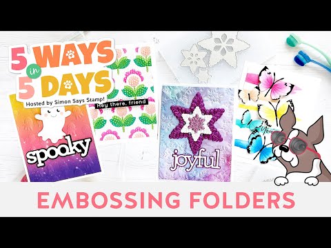 Tim Holtz Distress Oxide Ink Pad FOSSILIZED AMBER Ranger TDO55983 Embossing Folders 5 Ways Video