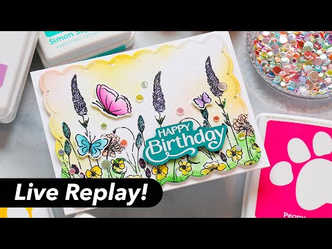 Simon Says Stamp Card Kit of the Month April 2025 Butterfly Blossoms ck0425 Coloring Stamps with Stencils! Creating a Birthday Card Nina-Marie Trapani