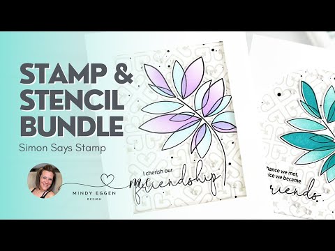 Simon Says Stamps and Stencils Friendship Leafy Cluster Friendship Leafy Cluster Stamp & Stencil Bundle: Simon Says Stamp Mindy Eggen