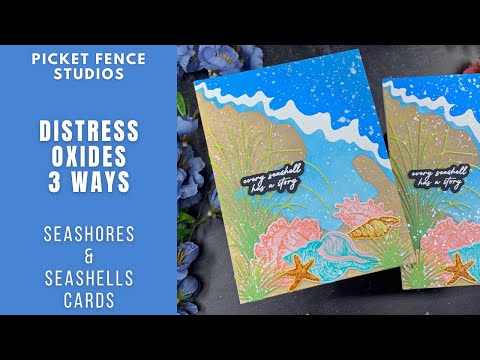 Tim Holtz Distress Embossing Glaze Rusty Hinge Ranger tde71013 Seashell Card Video