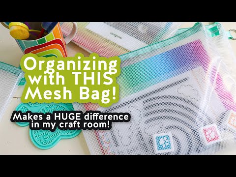 Simon Says Stamp Mesh Zipper Bags Rainbow Set With Ring Clip