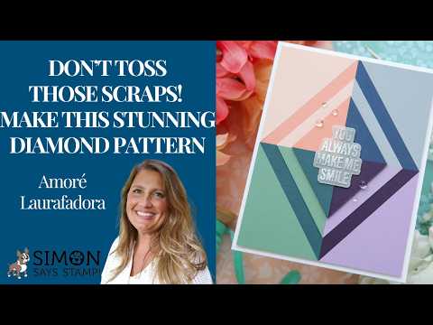 Simon Says Stamp Cardstock 100lb Eggplant sss139 Don’t Toss Those Scraps! Make This Stunning Diamond Pattern Laura Bassen