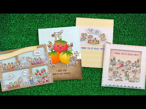 Lawn Fawn Veggie Happy Stamps Dies and Coloring Stencils Set