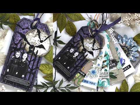Tim Holtz Distress Ominous Twilight Mica Stain Ranger distmicsot Halloween Tag Project Video