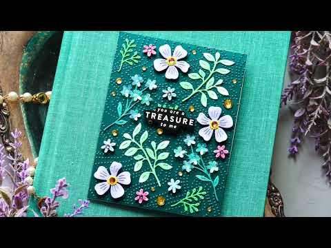 Simon Says Stamp Embossing Folder Dotty Contour sf530 Shine On Easy Paper Pieced Die Cuts + Embossed Background Nina-Marie Trapani