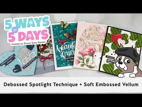 Simon Says Stamp Embossing Folder Thread Plaid sf444 Nichol Spohr 5 Ways in 5 Days Embossing – DAY 5: Distressed Spotlight Technique + Embossed Vellum