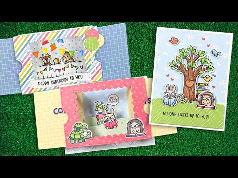 Lawn Fawn Little Woodland Library Friends Stamps Dies and Coloring Stencils Set
