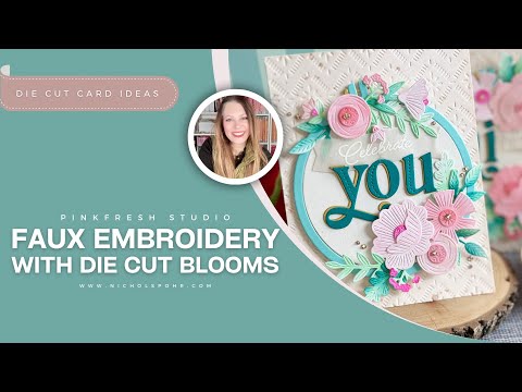 Pinkfresh Studio Tidal Pond Dye Ink Pad pfdi013 Faux Embroidery Card Video